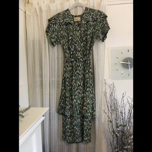 Multicolor Vintage 40’s PEPLUM Dress